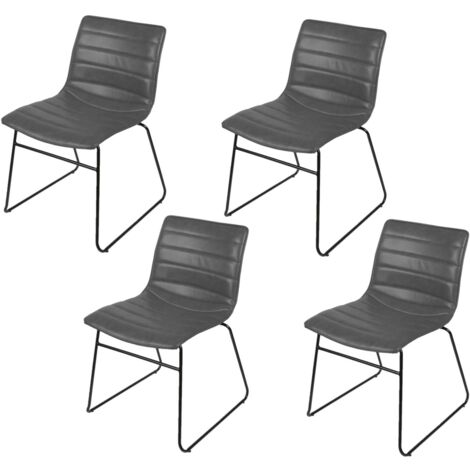 Lot de 4 chaises en métal design industriel BROOKLYN