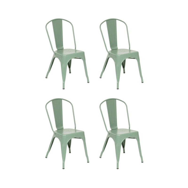 Atmosphera - Lot de 4 Chaises en Métal 'Niko' 85cm Vert Olive