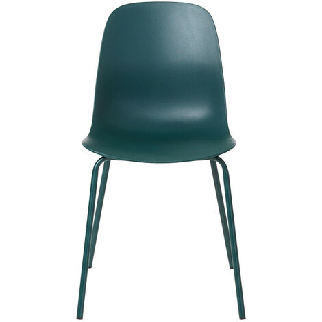 Lot de 4 chaises en plastique et métal - Vert d'eau - HEL
