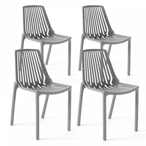 Isabellini - Lot de 4 chaises de jardin au design ergonomique - Drawer