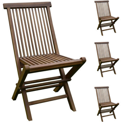 Lot de 4 chaises en teck pliables