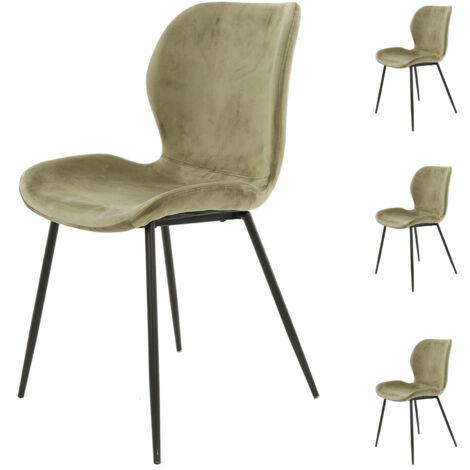 Lot de 4 chaises en velours champagne - SORAYA