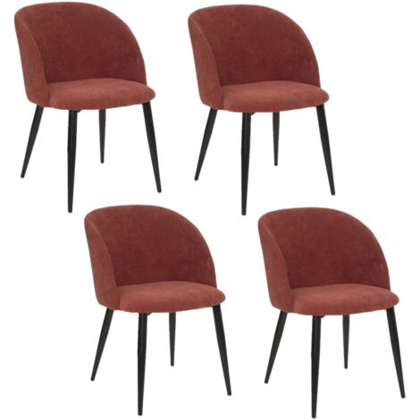 Lot de 4 chaises en velours côtelé CELESTE