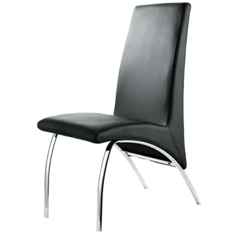 Homy France - Lot de 4 Chaises Fate simili cuir Noir