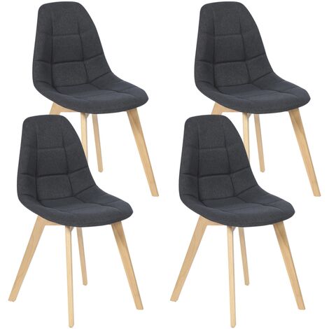 main image of "Lot de 4 chaises GABY grises en tissu pour salle à manger"