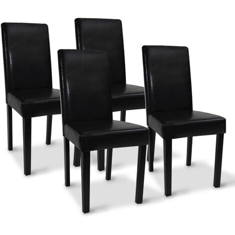 Lot de 4 chaises HANNAH noires pour salle à manger - Noir