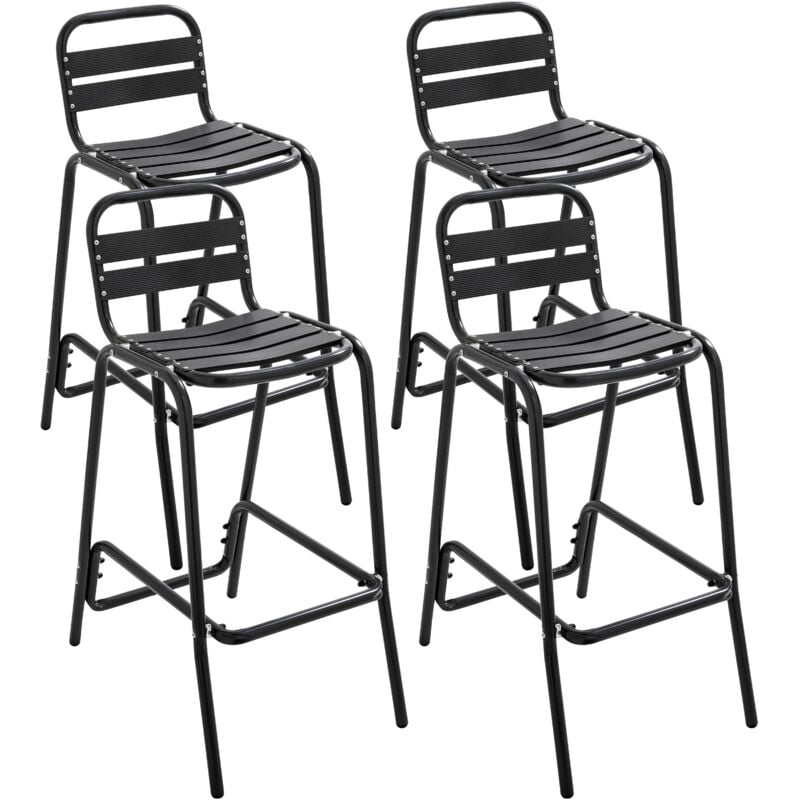 Lot de 4 chaises haute en aluminium noir