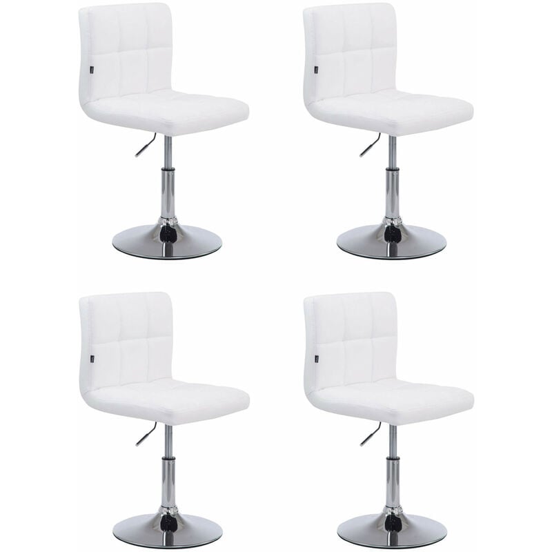 Lot de 4 chaises lounge Palma V2 en similicuir ajustable et pivotant Blanc