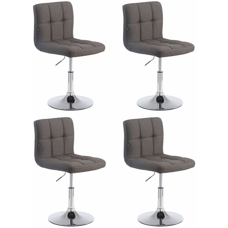 CLP - Lot de 4 chaises lounge Palma V2 en Tissu ajustable et pivotant Gris foncé