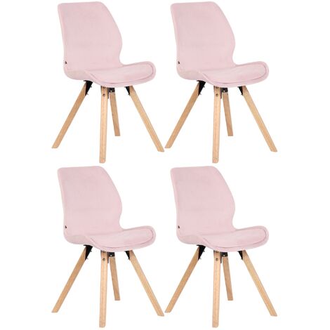 Lot de 4 chaises Luna Rose Velours