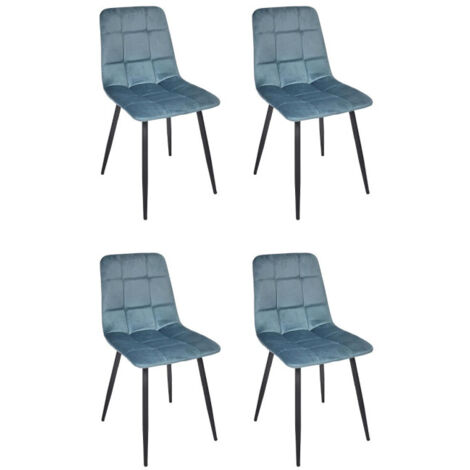Lot de 4 Chaises "Mateo" 88cm Bleu Canard