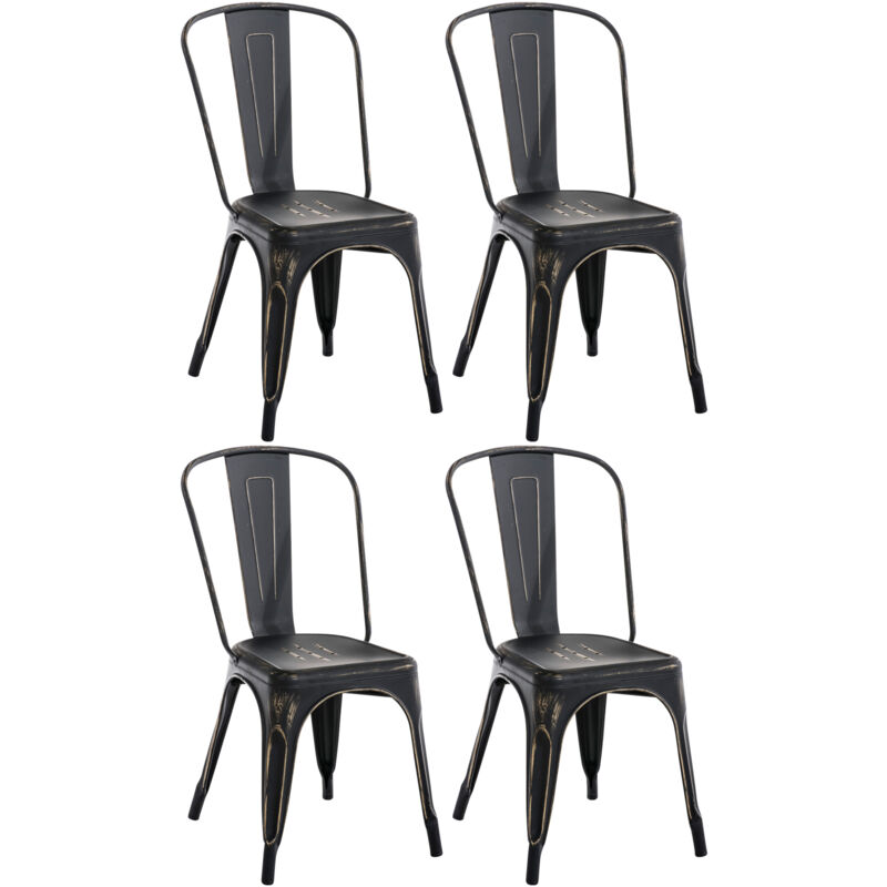 CLP - Lot de 4 chaises Benedikt Noir-Or