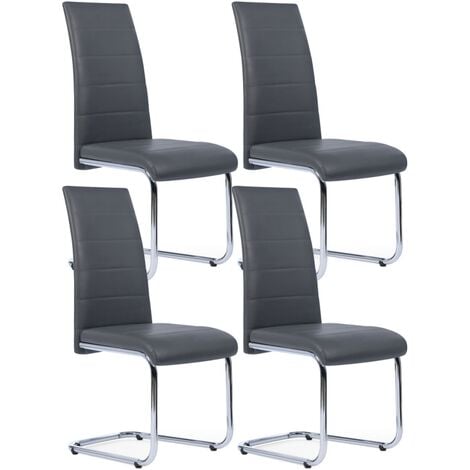 Lot De 4 Chaises Mia Grises Pour Salle A Manger 12980