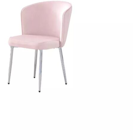 Lot de 4 chaises moderne DIANA chrome velours Rose