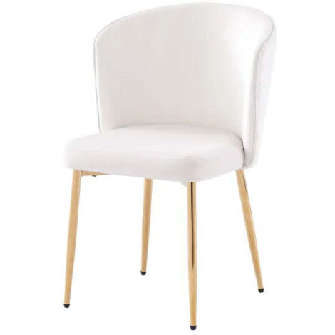 Lot de 4 chaises moderne DIANA gold velours écru
