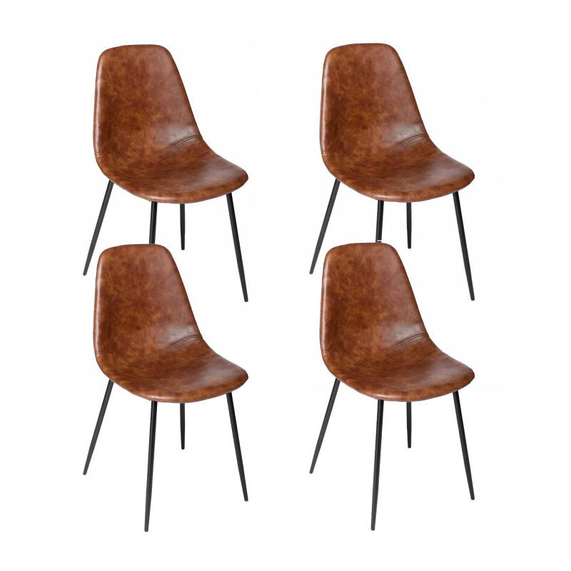 Lot de 4 Chaises Métal 'Vladi' 82cm Marron