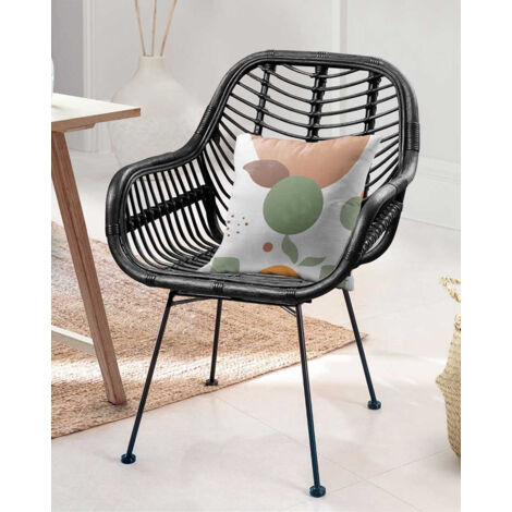 Lot de 4 chaises Myko - Lot de 4 chaises Myko en rotin noir