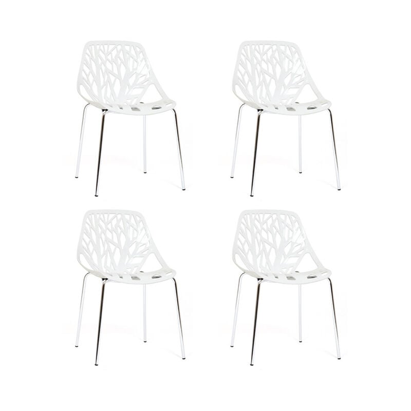 Lot de 4 chaises blanches - Lily