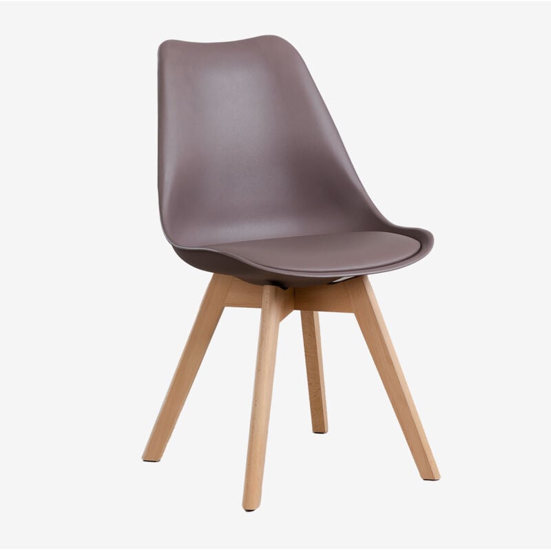Sklum - Pack de 4 chaises de salle à manger nordiques Gris Taupe