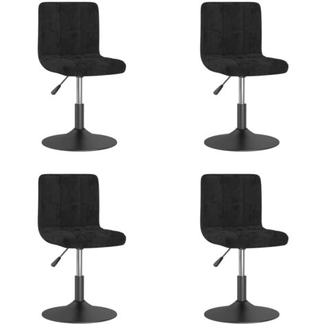 Lot de 4 Chaises pivotantes à manger，Chaise de salle à manger noir velours CFW35760