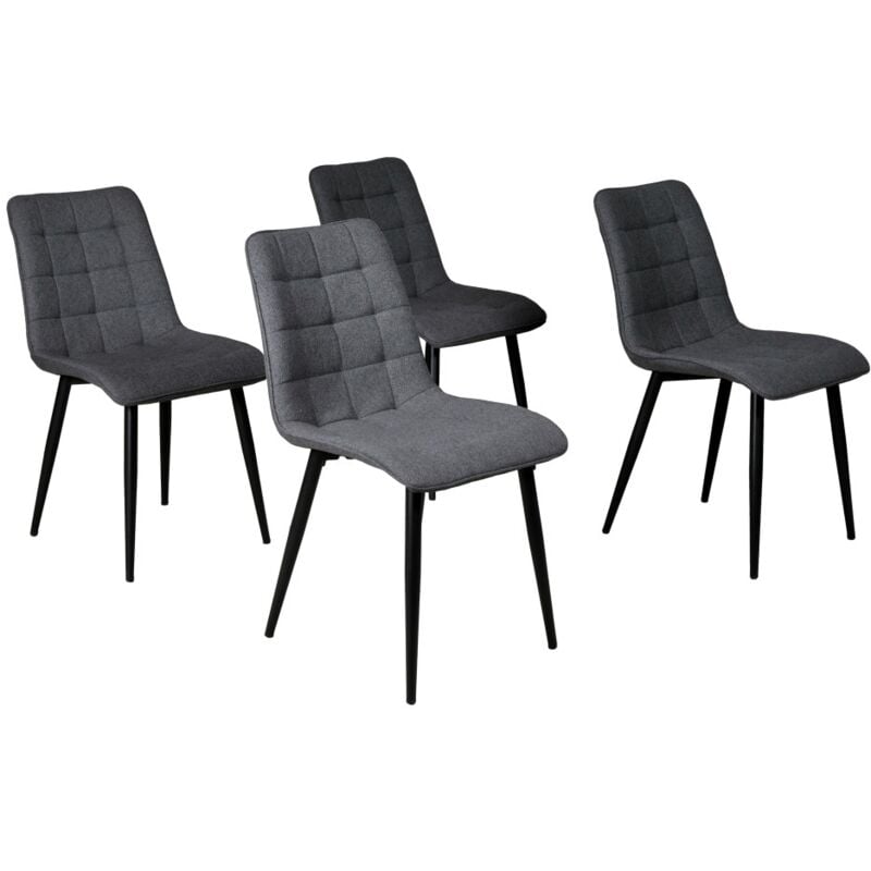 Le Quai Des Affaires - Lot de 4 chaises de salle à manger muse/ Gris foncé/ 60x45x84