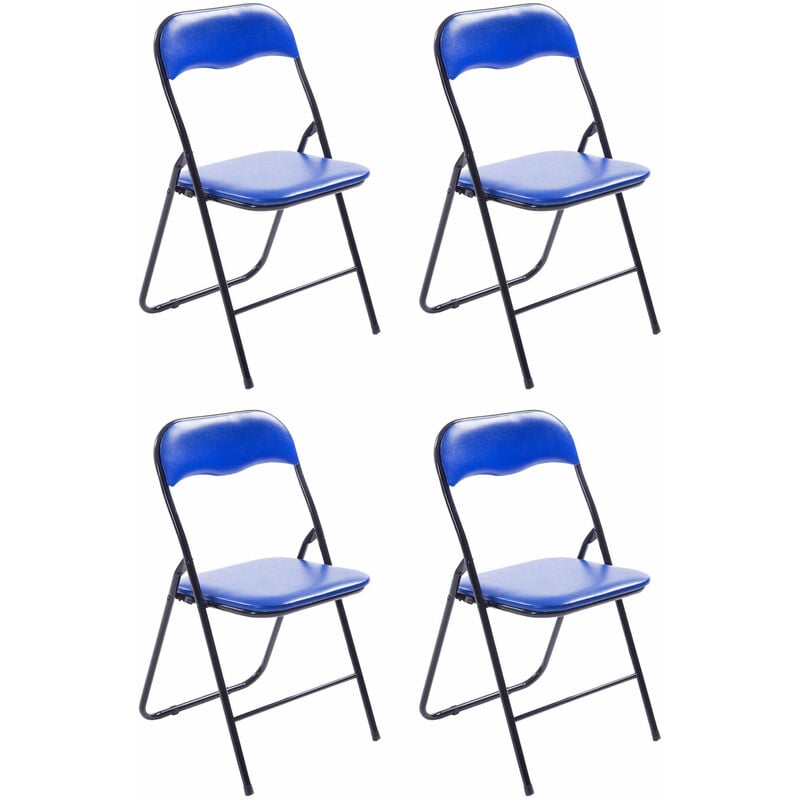 CLP - Lot de 4 Chaises pliables Felix Bleu / Noir