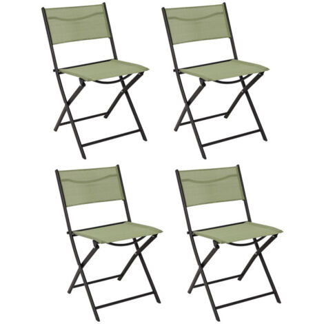 Lot de 4 Chaises Pliables "Jardin" 79cm Vert