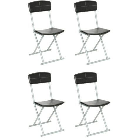 Lot de 4 Chaises Pliantes "Assise" 83cm Noir