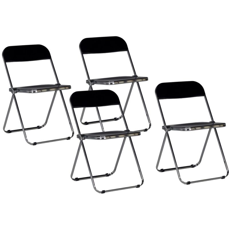 Le Quai Des Affaires - Lot de 4 chaises pliantes de salle à manger eva / Noir/ 75x48x47