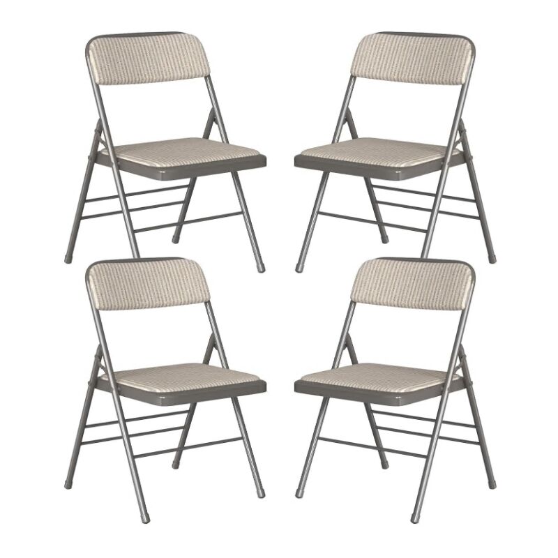 Lot de 4 Chaises Pliantes Velours avec Dossier Ergonomique - Pieds Chromé Argenté pour Réunions/Mariage Design Élégant et Gain de Place, Stockage