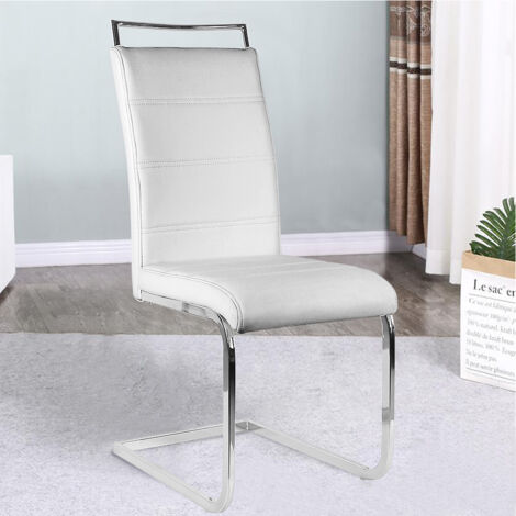 Lot de 4 chaises pour salle à manger Blanc