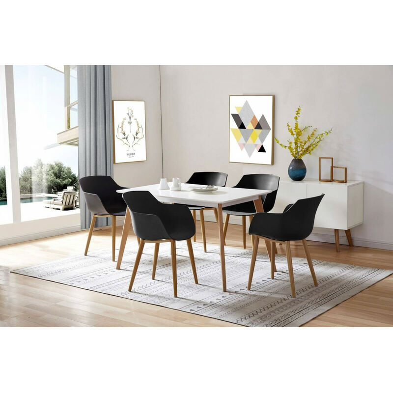 Bobochic - Lot de 4 fauteuils de table PRINS noir - Noir