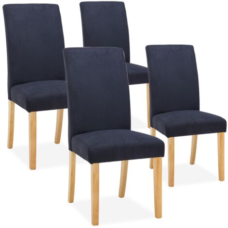 Lot de 4 chaises Rosie velours côtelé Noir
