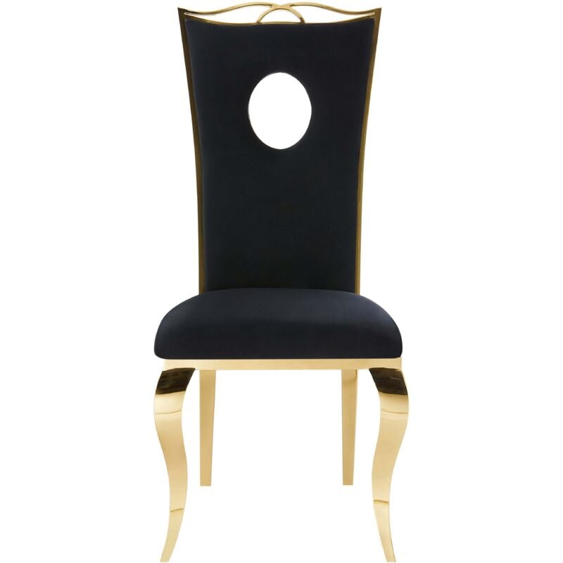 Lot de 4 Chaises baroque royal Gold Velours Noir