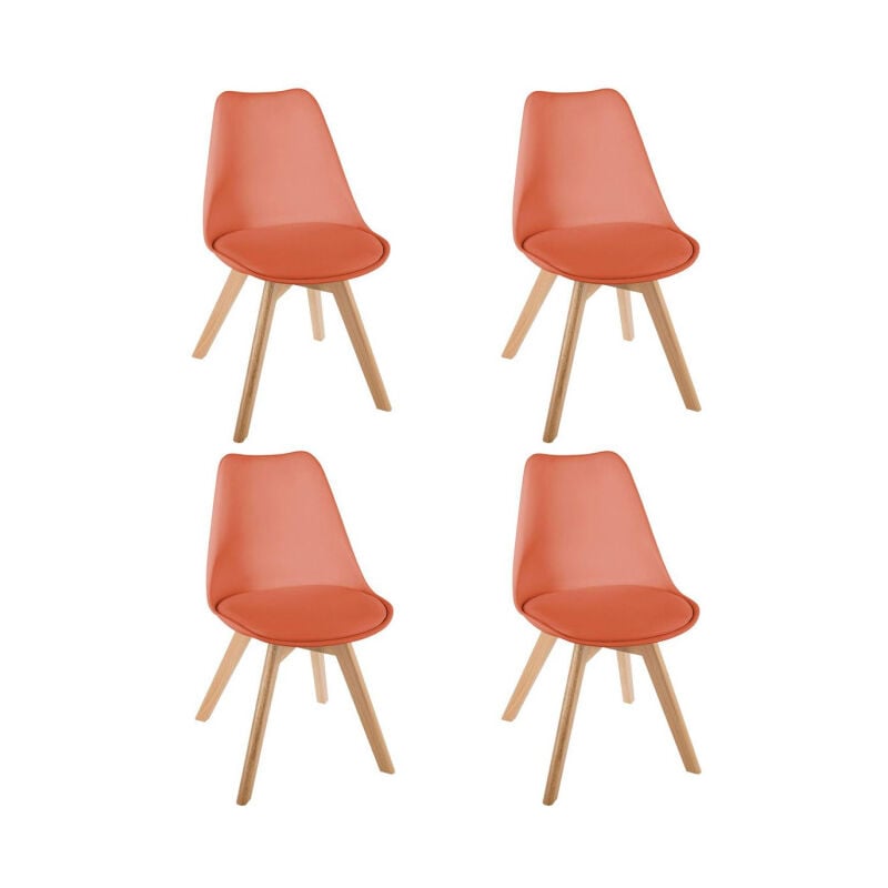 Atmosphera - Lot de 4 Chaises Scandinave 'Baya' 81cm Terracotta