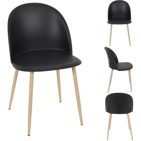 Lot de 8 Chaises Scandinave Cargo 79cm Noir