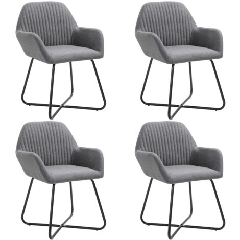 Lot de 4 Chaises Scandinave - Chaises de salle à manger gris foncé tissu vidaXL