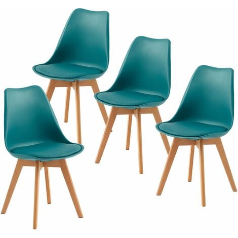 EGGREE Lot de 4 chaises Scandinaves au design contemporain pour salle à manger