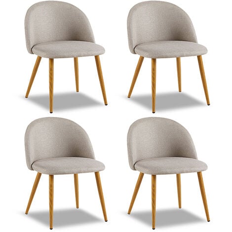 DESIGNETSAMAISON Lot de 4 chaises scandinaves beige - Rossi