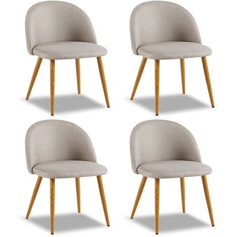 Lot de 4 chaises scandinaves beige - Rossi - Designetsamaison - Beige