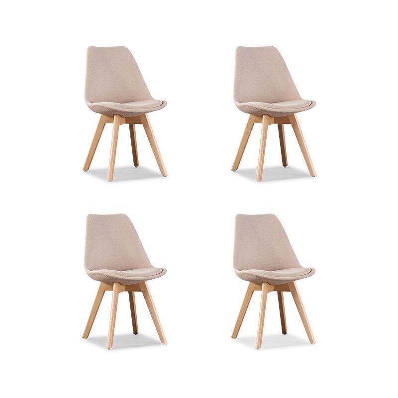 Designetsamaison - Lot de 4 chaises scandinaves beige - Bjorn