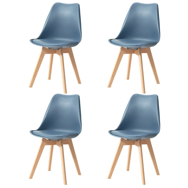 Wokaka - Lot de 4 Chaises - Scandinaves - Chaises de Salle à Manger - Pieds en Bois