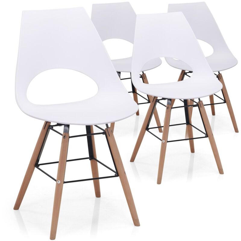 Lot de 4 chaises scandinaves Dani Blanc