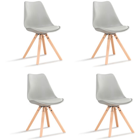 Medyna - Lot de 4 Chaises Scandinaves Grises 