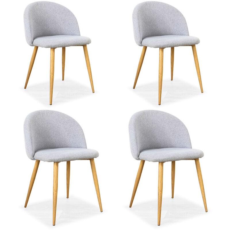 Lot de 4 chaises scandinaves grises - Rossi