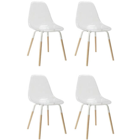 Lot de 4 Chaises Scandinaves "Phénix" 81cm Transparent