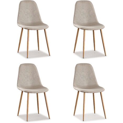 Lot de 4 chaises scandinaves Maury Beige