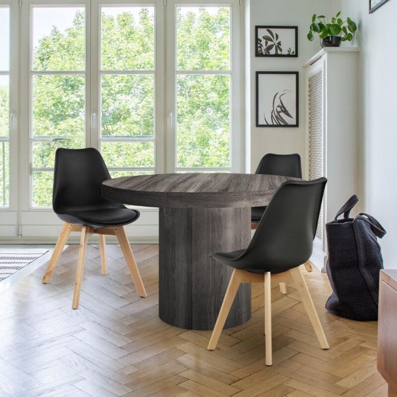 Lot de 4 chaises style scandinave Bovary Noir