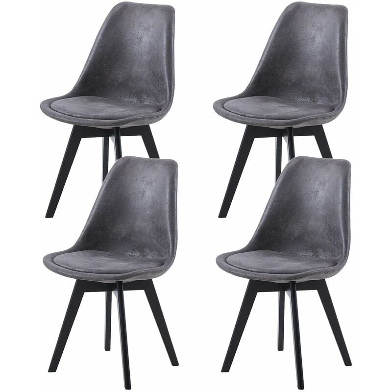 Eggree - Lot de 4 chaises Scandinaves pour Salle à Manger - Gris