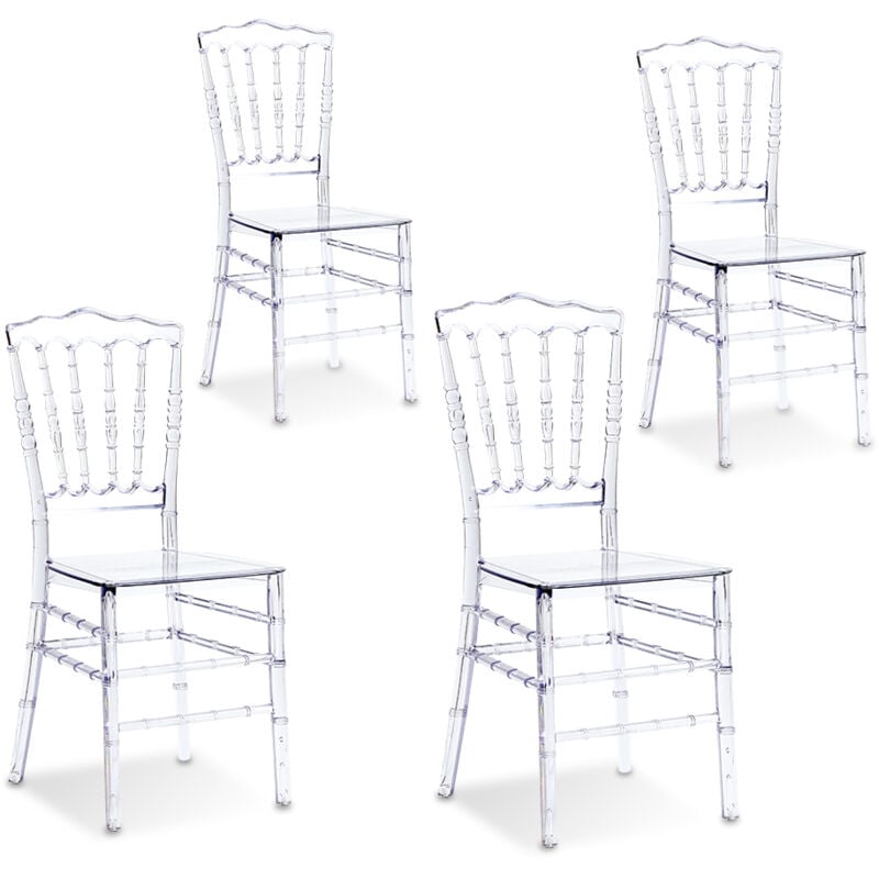 Designetsamaison - Lot de 4 chaises transparentes - Bonaparte
